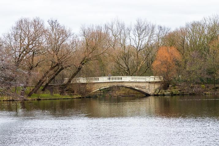 The lake and bridge