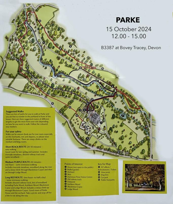 Map of PARKE showing walks