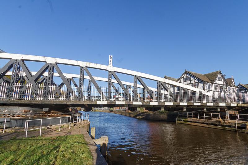 Town electric Swing Bridge, River Weaver